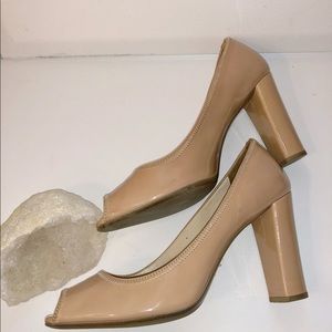 Prada Nude Patent Pumps